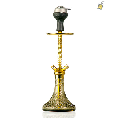 Fighter Hookah - Gold Stem / Grey Base