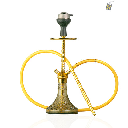 Fighter Hookah - Gold Stem / Grey Base