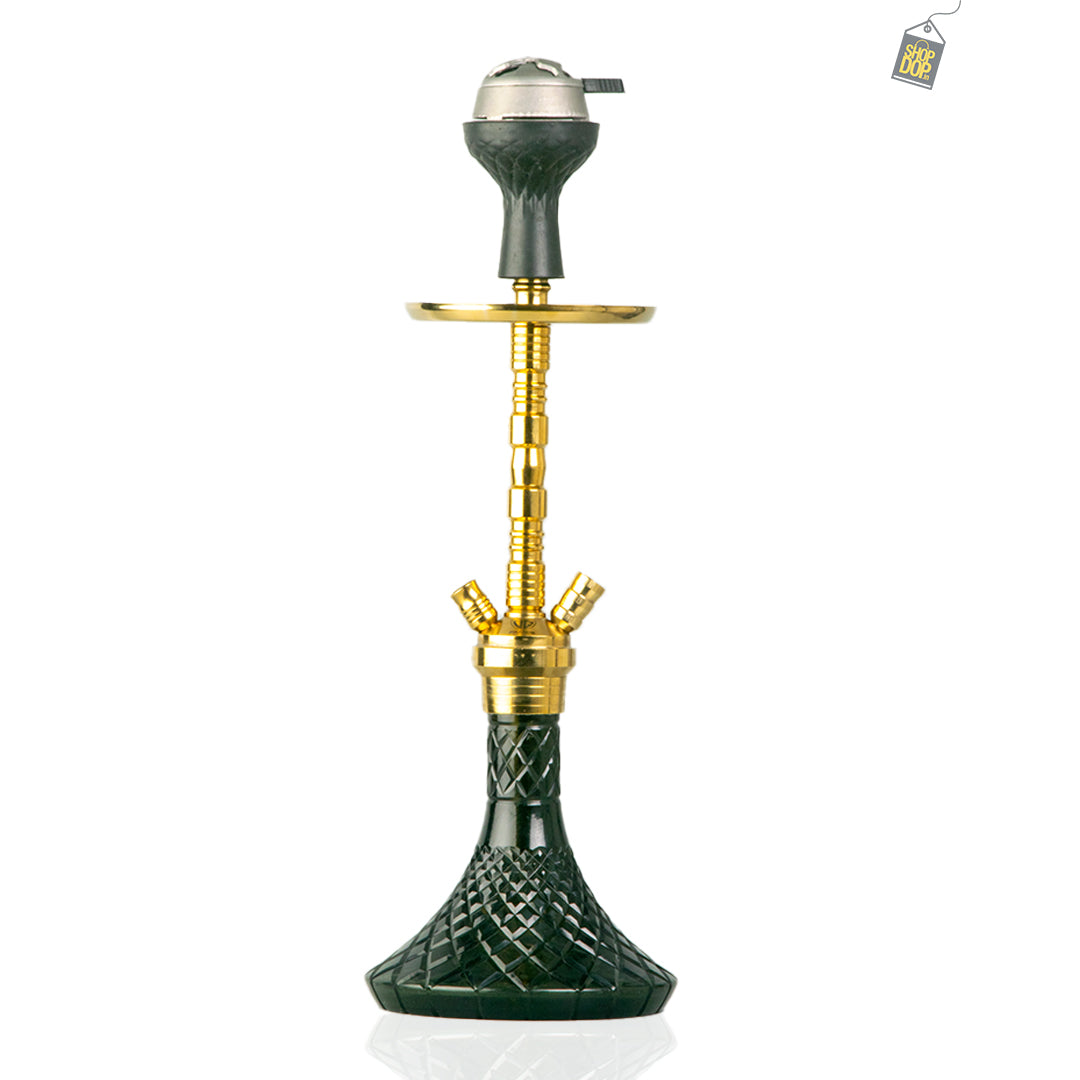 Fighter Hookah R4 - Gold Stem / Green Base