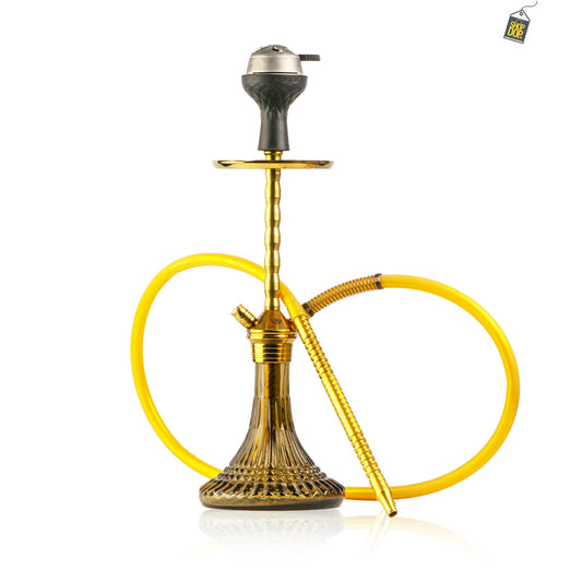 Fighter Ladder 2.0 Hookah - Gold Stem / Grey Lines Base