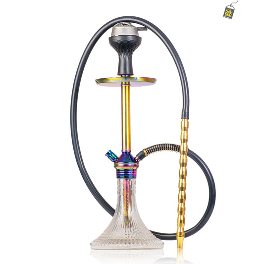 Fighter Stray Hookah - Rainbow Stem / Transparent Base