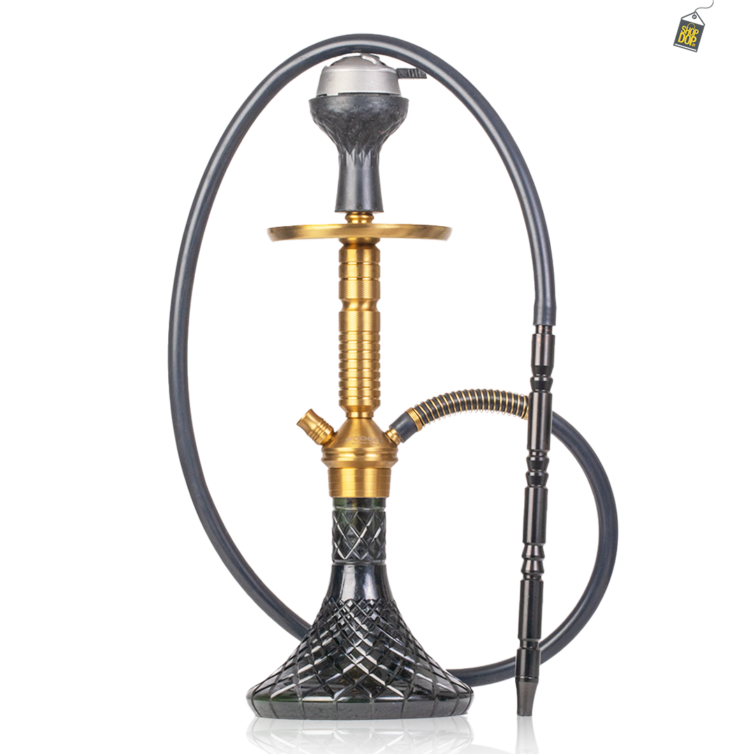 VG Joe Heygan Hookah with Bag - Gold Stem / CGB Black Base