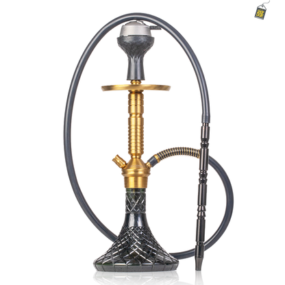 VG Joe Heygan Hookah with Bag - Gold Stem / CGB Black Base