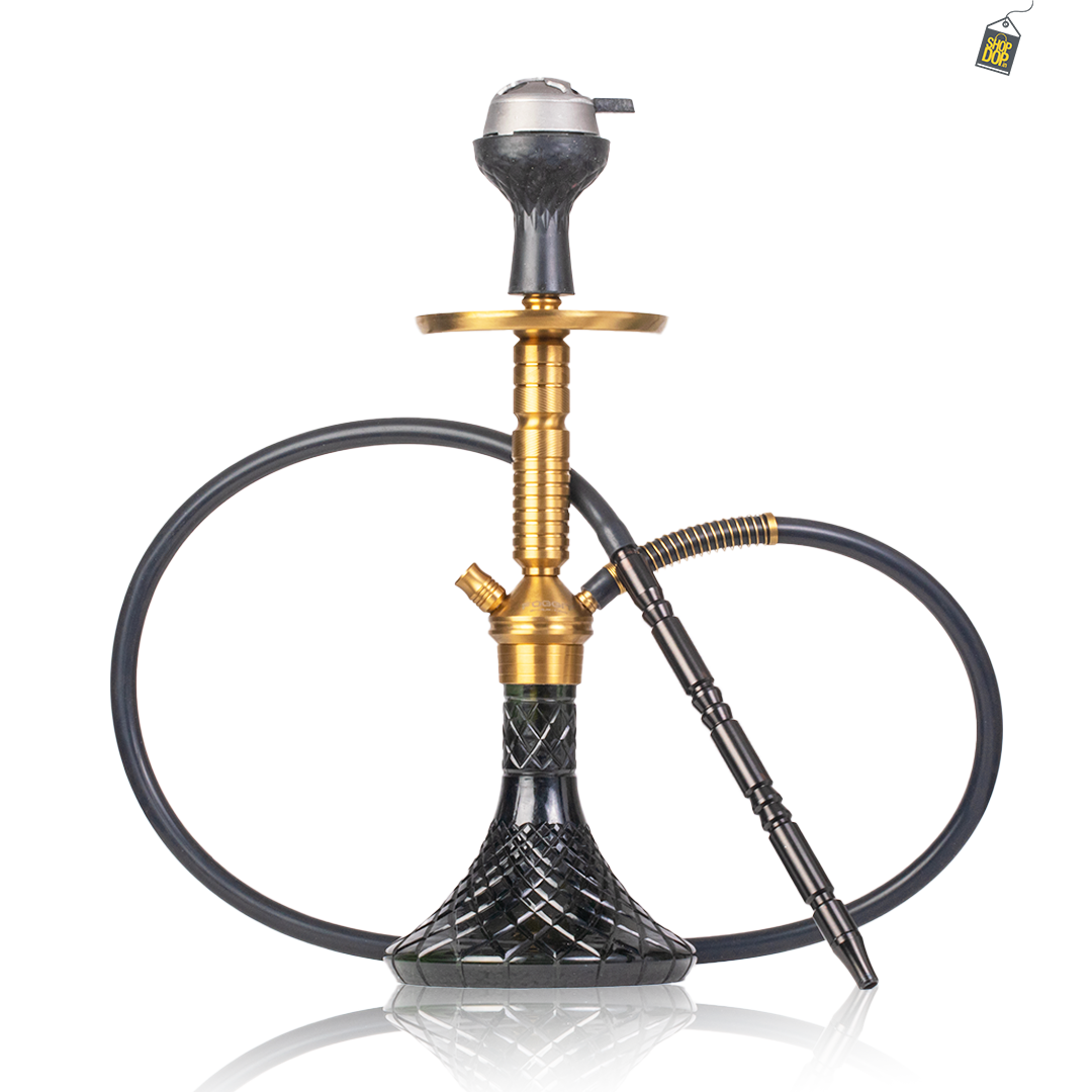 VG Joe Heygan Hookah with Bag - Gold Stem / CGB Black Base
