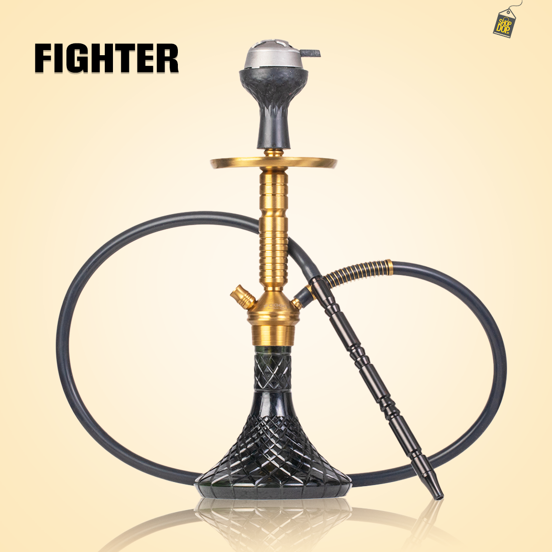 VG Joe Heygan Hookah with Bag - Gold Stem / CGB Black Base