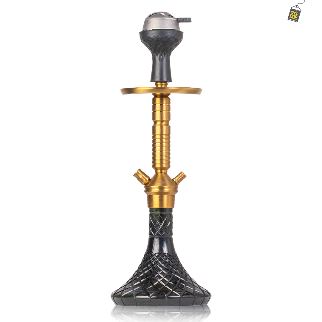 VG Joe Heygan Hookah with Bag - Gold Stem / CGB Black Base