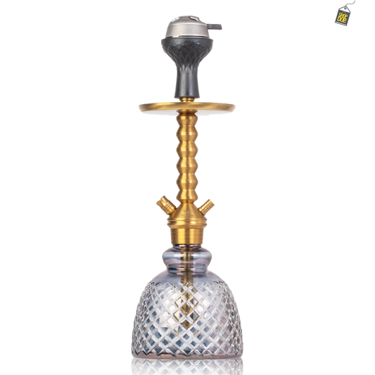 VG Joe Ladder Hookah with Bag - Gold Stem / Tomb Base