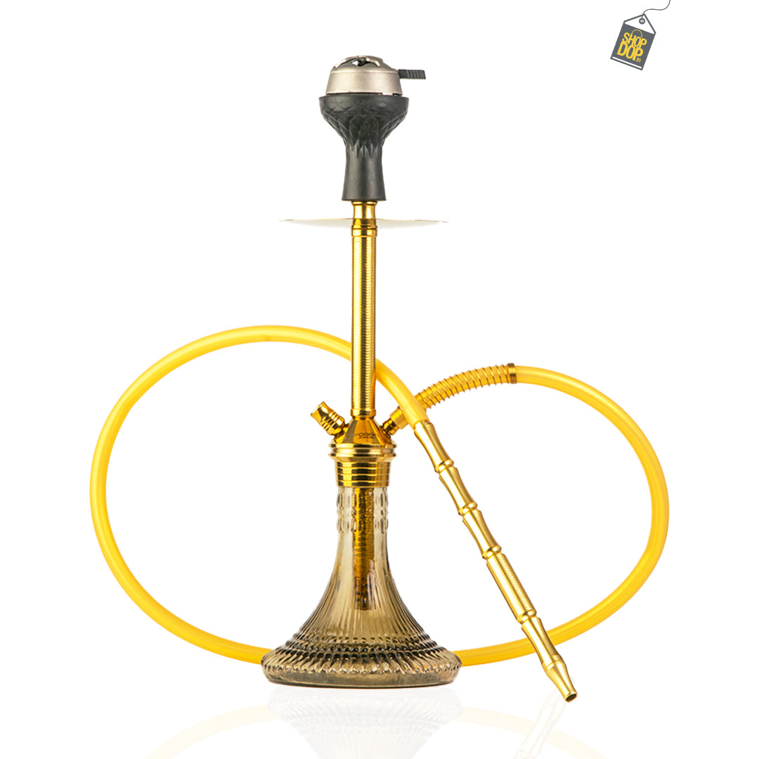 Fighter Hookah - Gold Stem / Grey Base