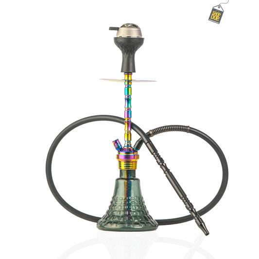 Fighter Hookah - Rainbow Stem / Grey Base