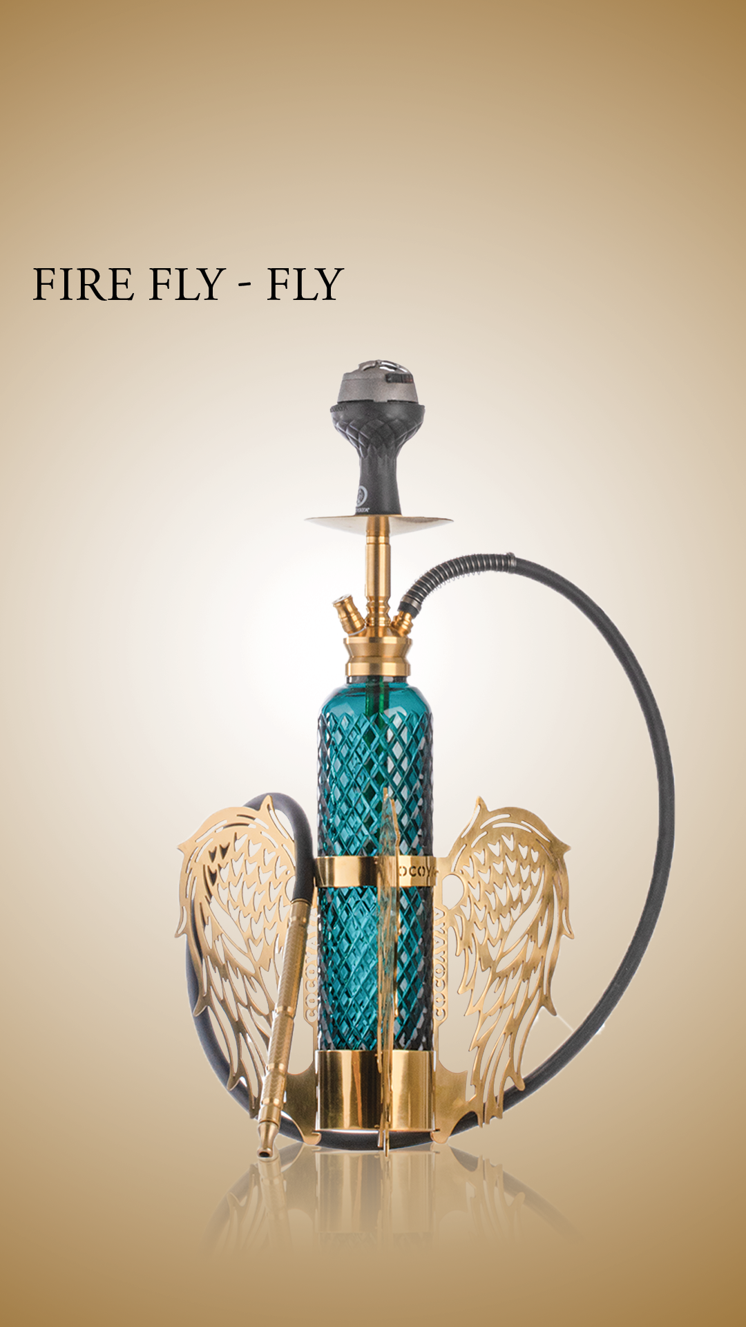 COCOYAYA Fire Fly Hookah - Golden / Green Base