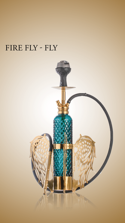 COCOYAYA Fire Fly Hookah - Golden / Green Base