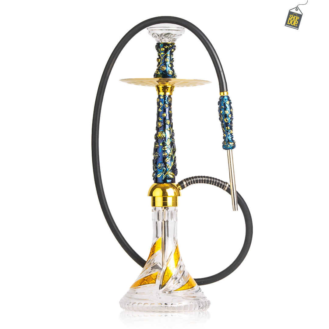 Floral X Hookah - Blue