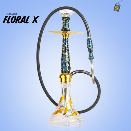 Floral X Hookah - Blue