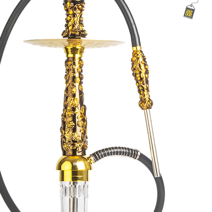 Floral X Hookah - Gold