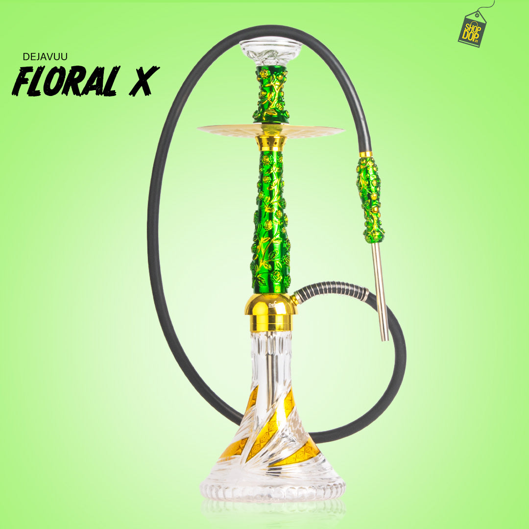 Floral X Hookah - Green