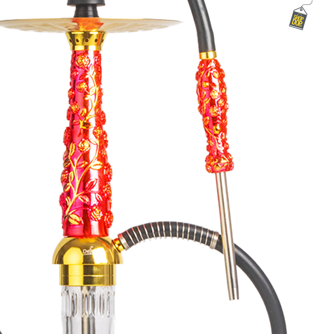 Floral X Hookah - Red