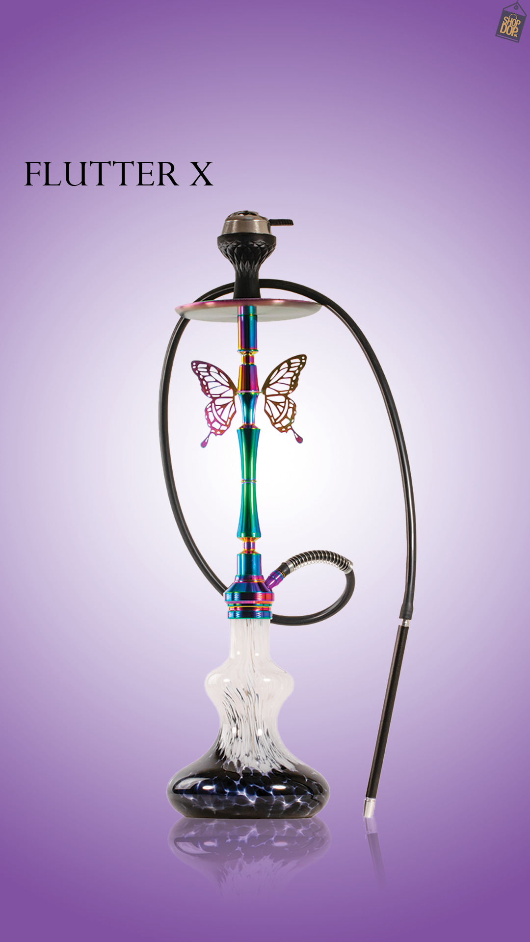 Flutter Hookah with Wings - Rainbow