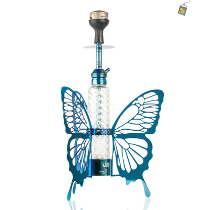 VG France Butterfly Hookah with 3 Bags (LED & Remote) - Blue