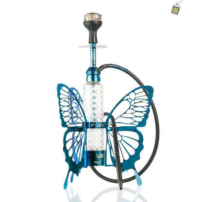 VG France Butterfly Hookah with 3 Bags (LED & Remote) - Blue