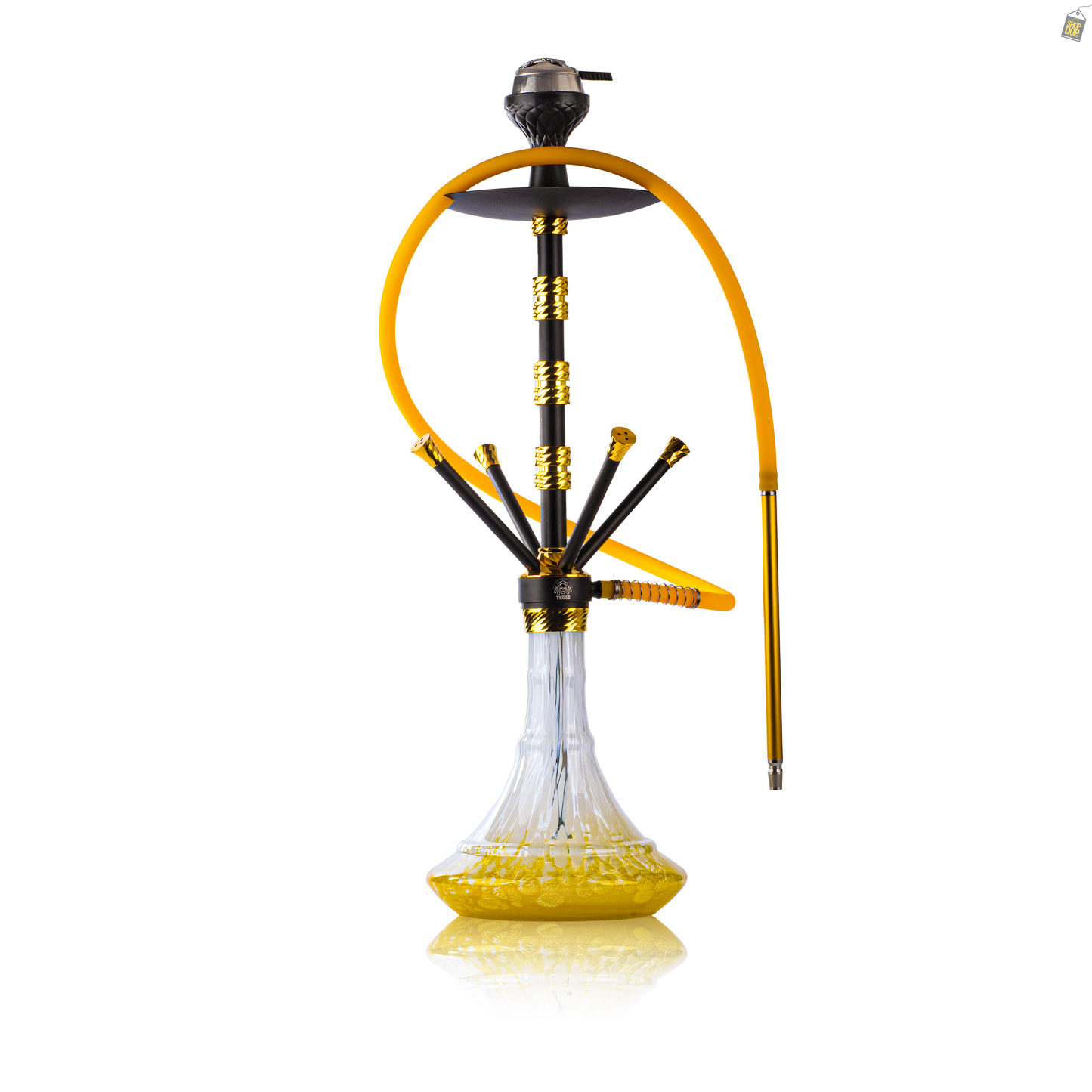 Fourza Hookah with 4 Pressure Nobs - Gold