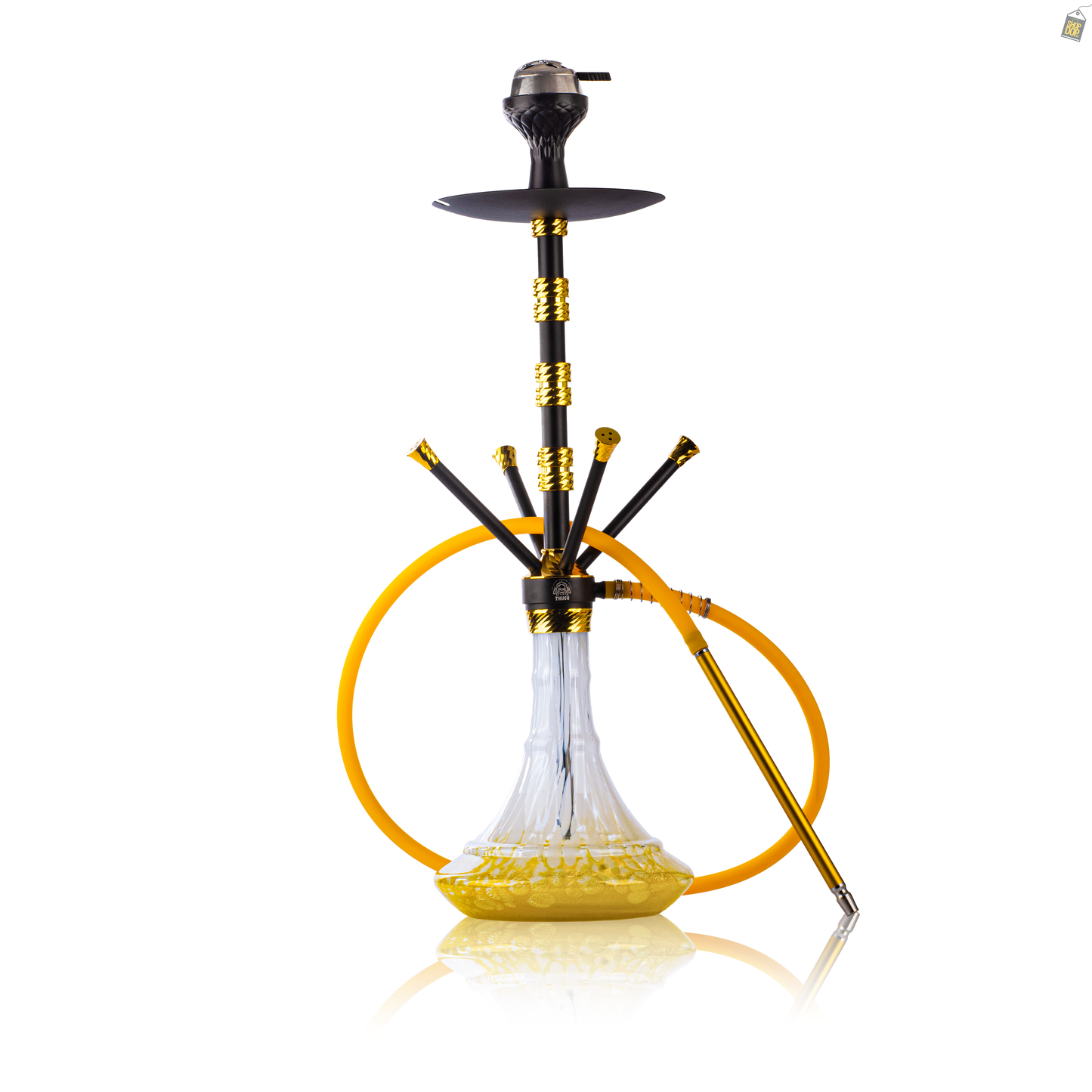 Fourza Hookah with 4 Pressure Nobs - Gold
