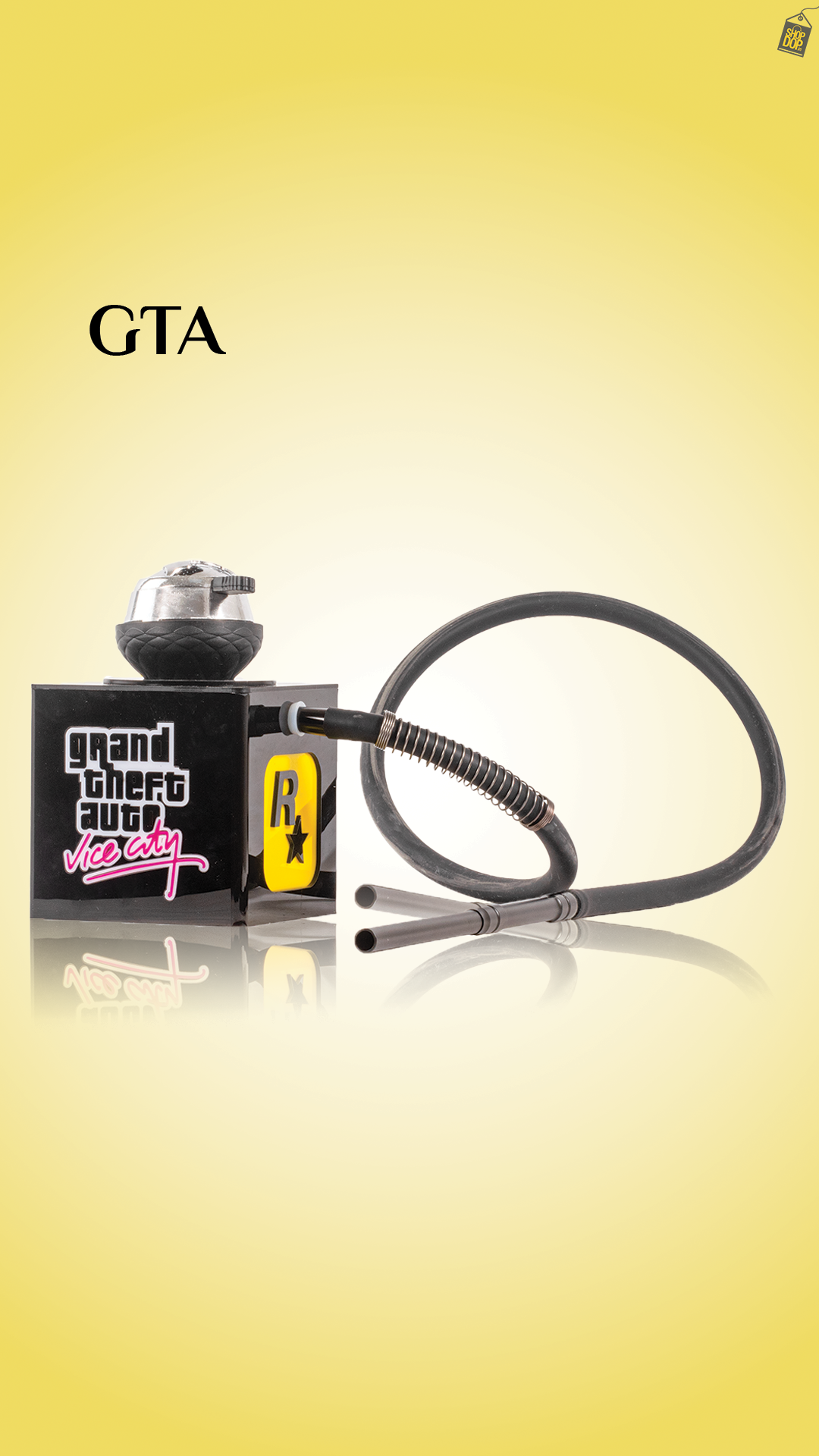 GTA Acrylic Box Hookah - Yellow