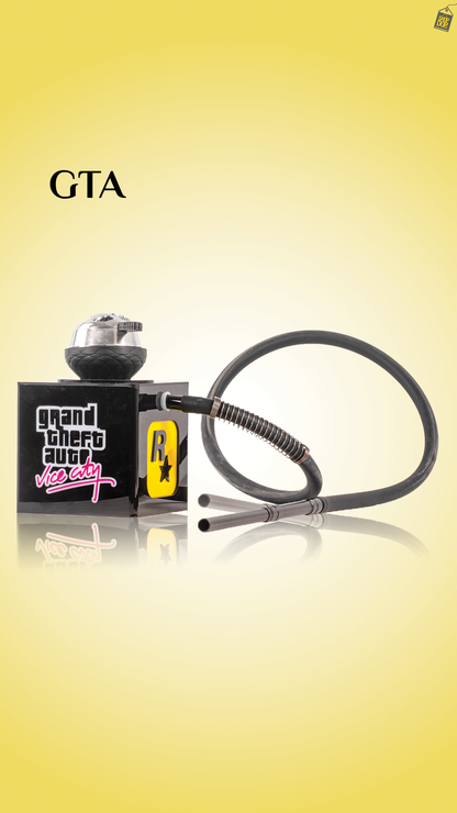 GTA Acrylic Box Hookah - Yellow