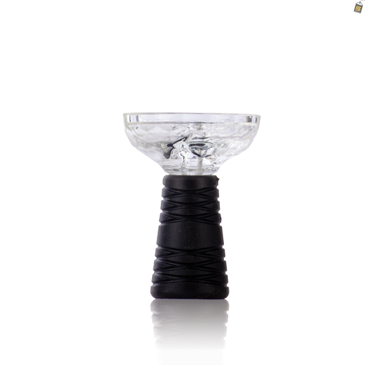 Galaxy Glass Phunnel Hookah Bowl Chillum - 3 Grooves Black