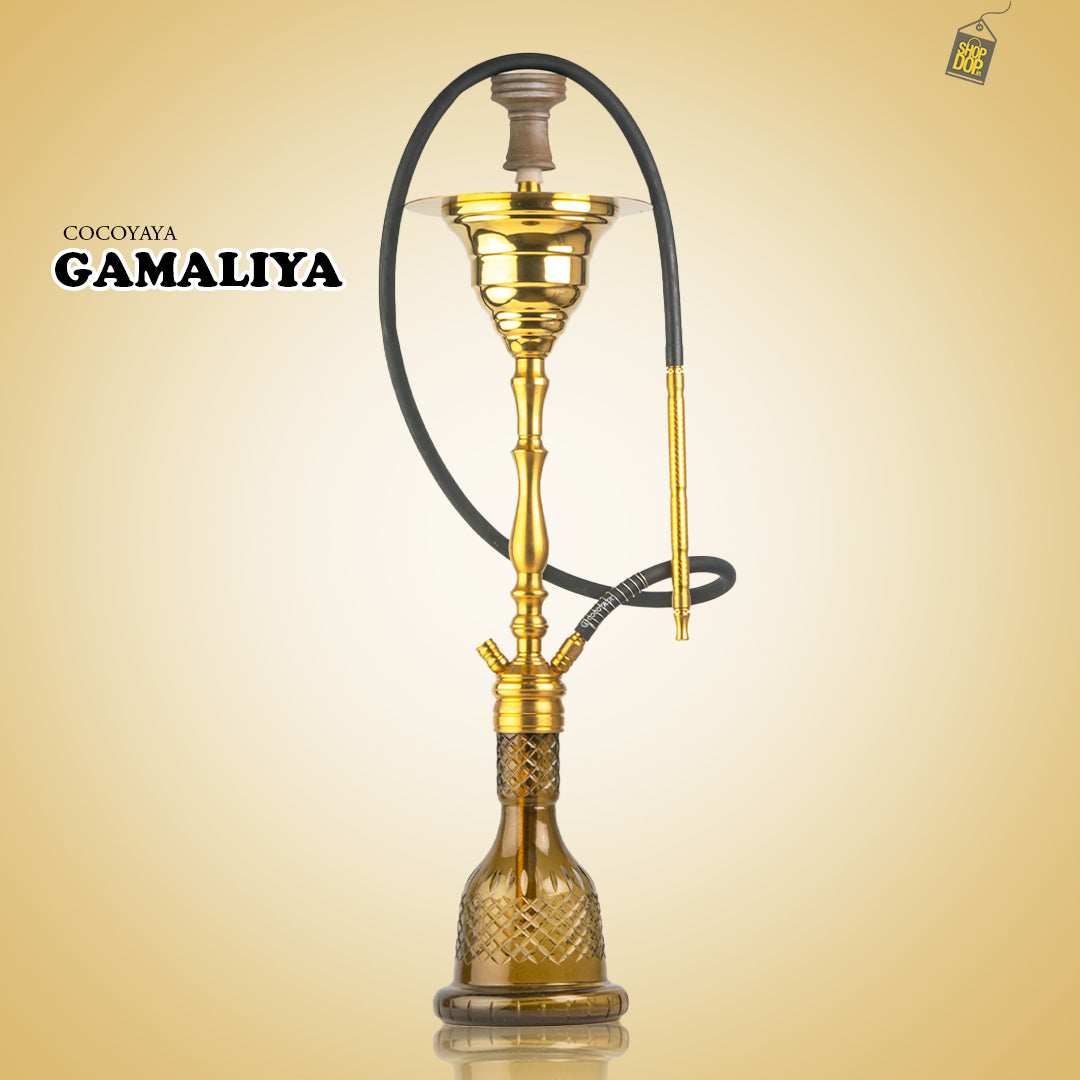 COCOYAYA Gamaliya Hookah - Golden Stem / Grey Base