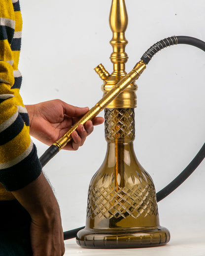 COCOYAYA Gamaliya Hookah - Golden Stem / Grey Base