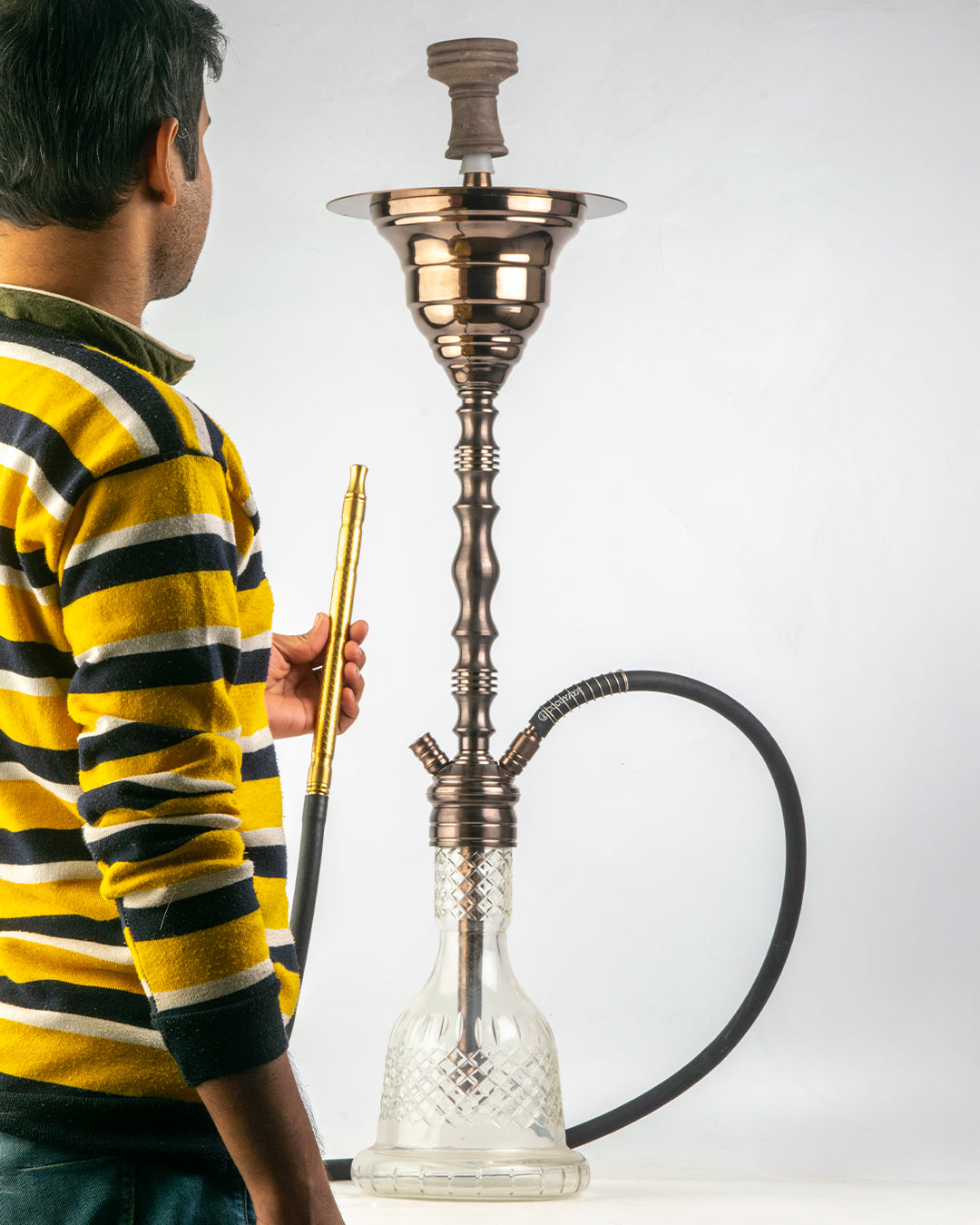 COCOYAYA Gamaliya Hookah - Bronze Stem / Transparent Base