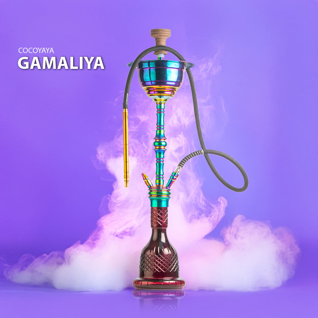 COCOYAYA Gamaliya Persia Hookah - Rainbow Stem / Purple Base