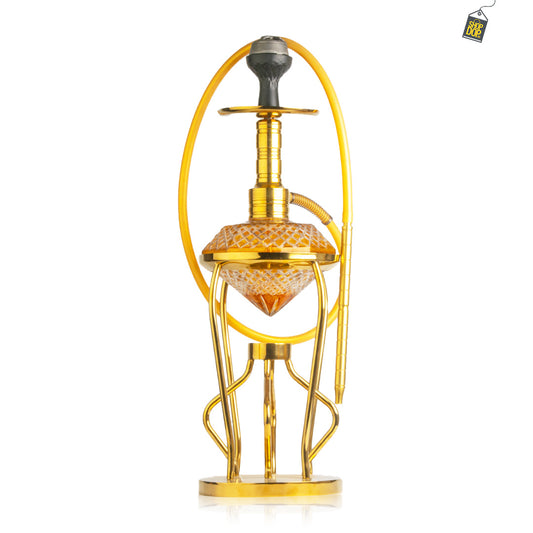 Gemstone Hookah - Gold Stem (Golden Base)