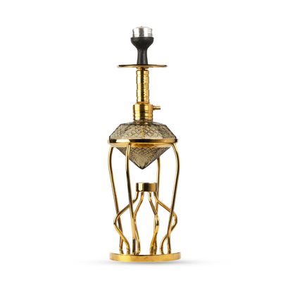 Gemstone Hookah - Gold Stem (Grey Base)