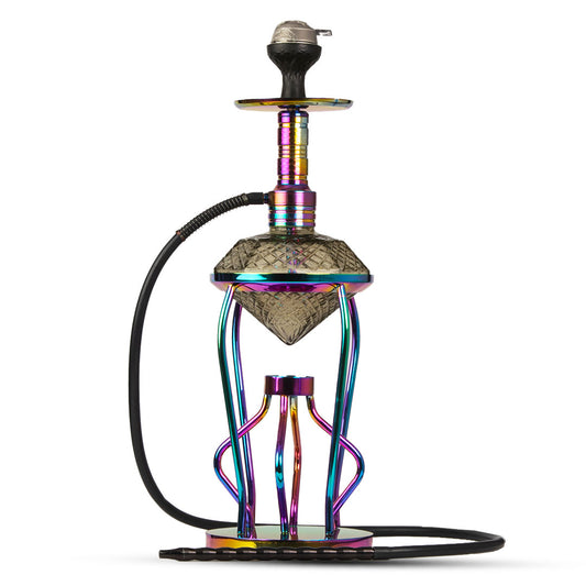 Gemstone Hookah - Rainbow Stem (Grey Base)