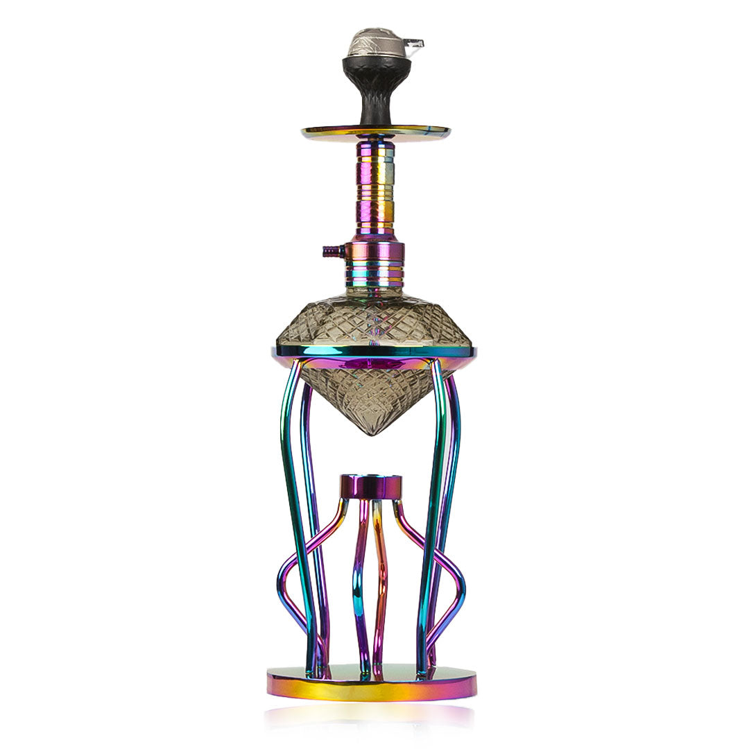 Gemstone Hookah - Rainbow Stem (Grey Base)