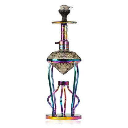 Gemstone Hookah - Rainbow Stem (Grey Base)