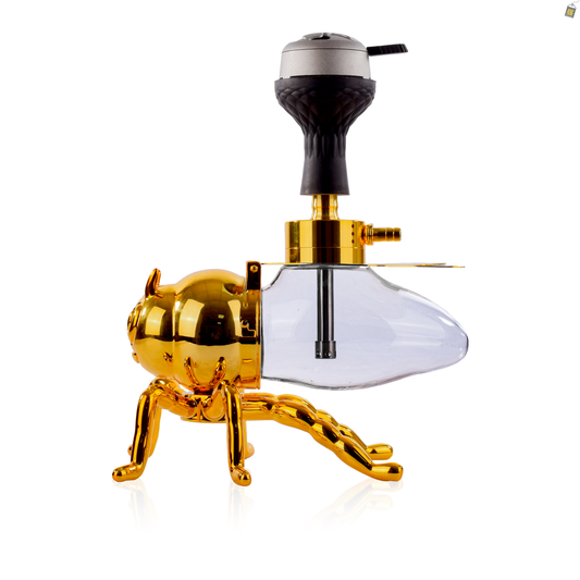 Giant Bee Hookah with LED Light - Gold