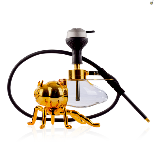 Giant Bee Hookah with LED Light - Gold