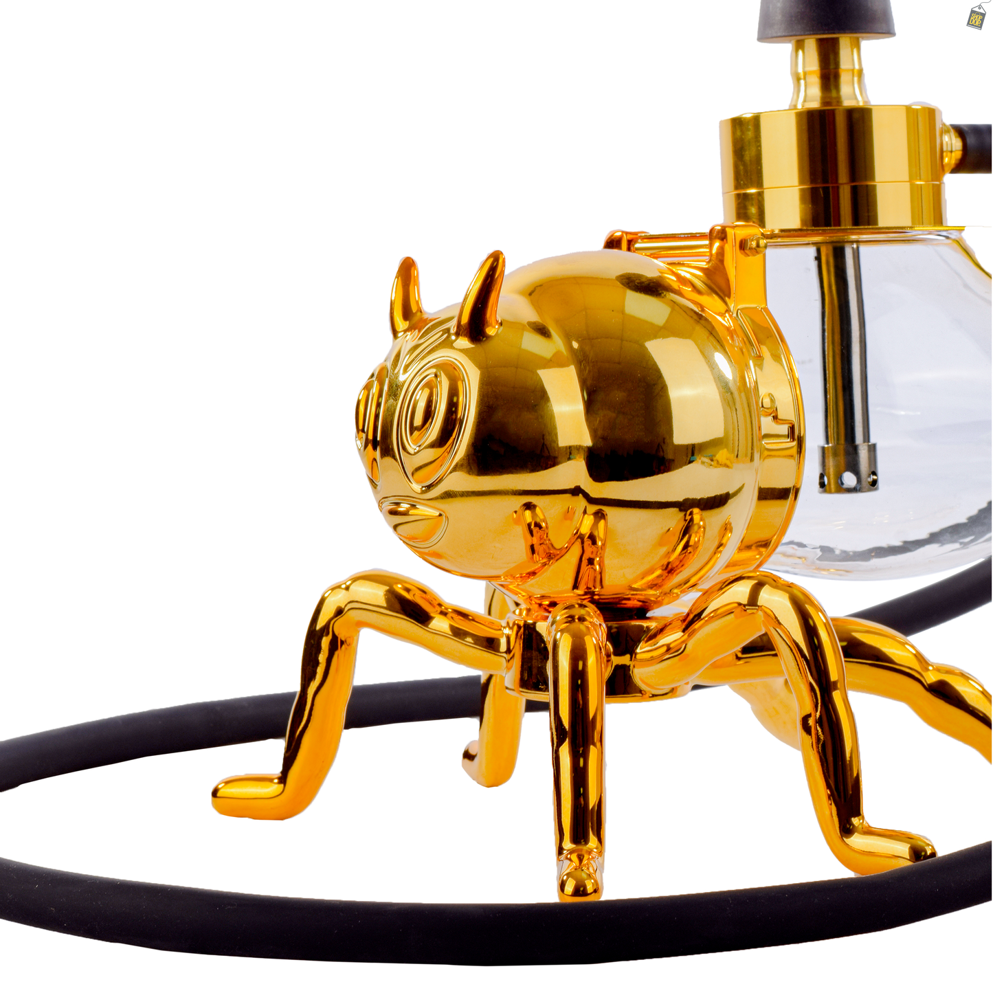Giant Bee Hookah with LED Light - Gold