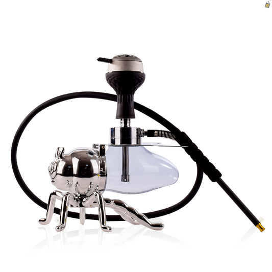 Giant Bee Hookah with LED Light - Silver