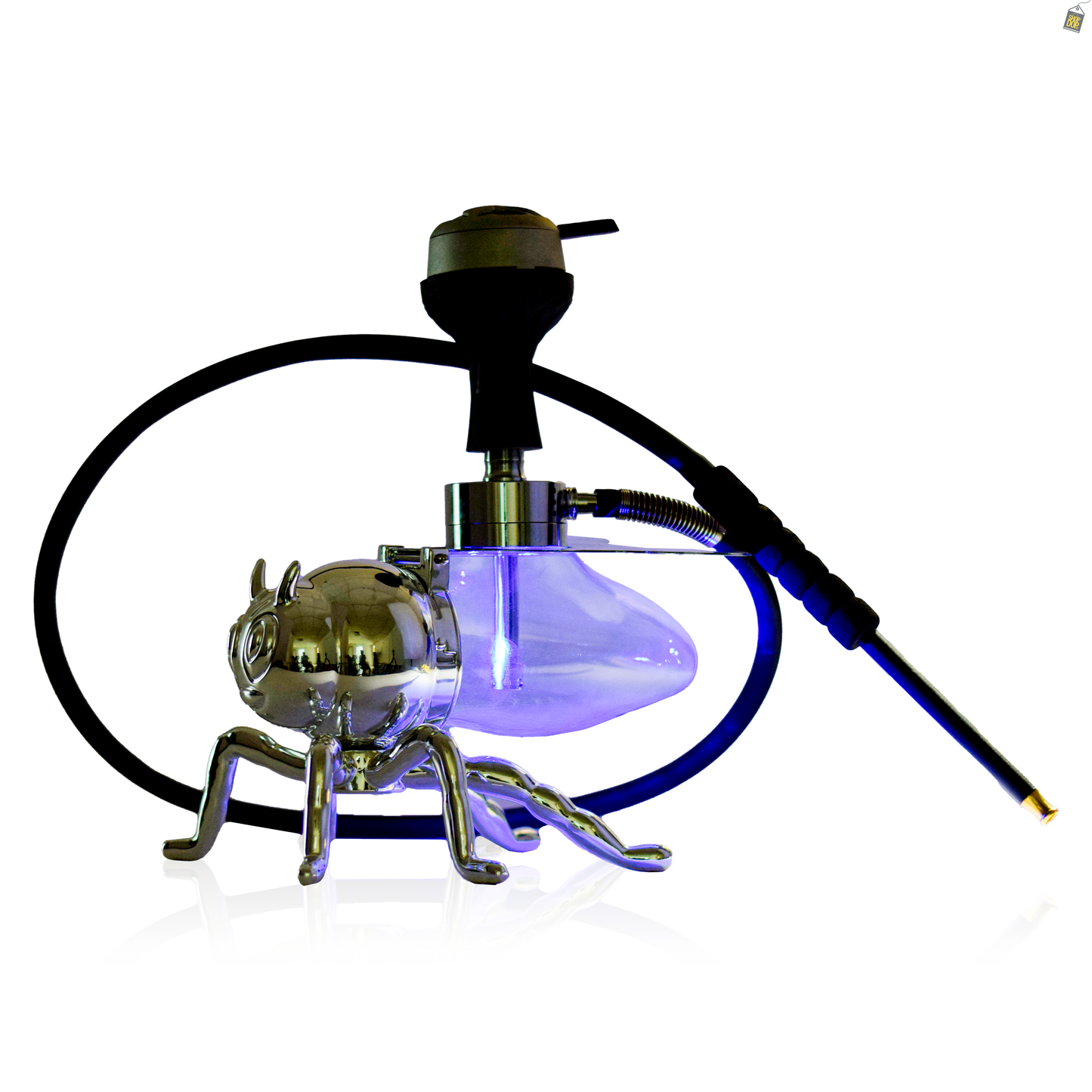 Giant Bee Hookah with LED Light - Silver