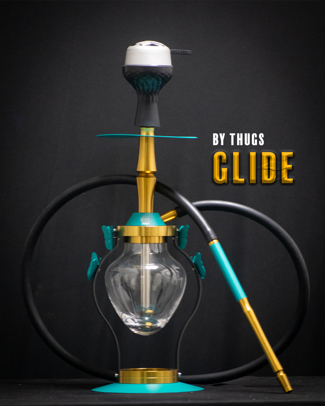 Glide Hookah (Designer) - Green (LED Light with Remote)