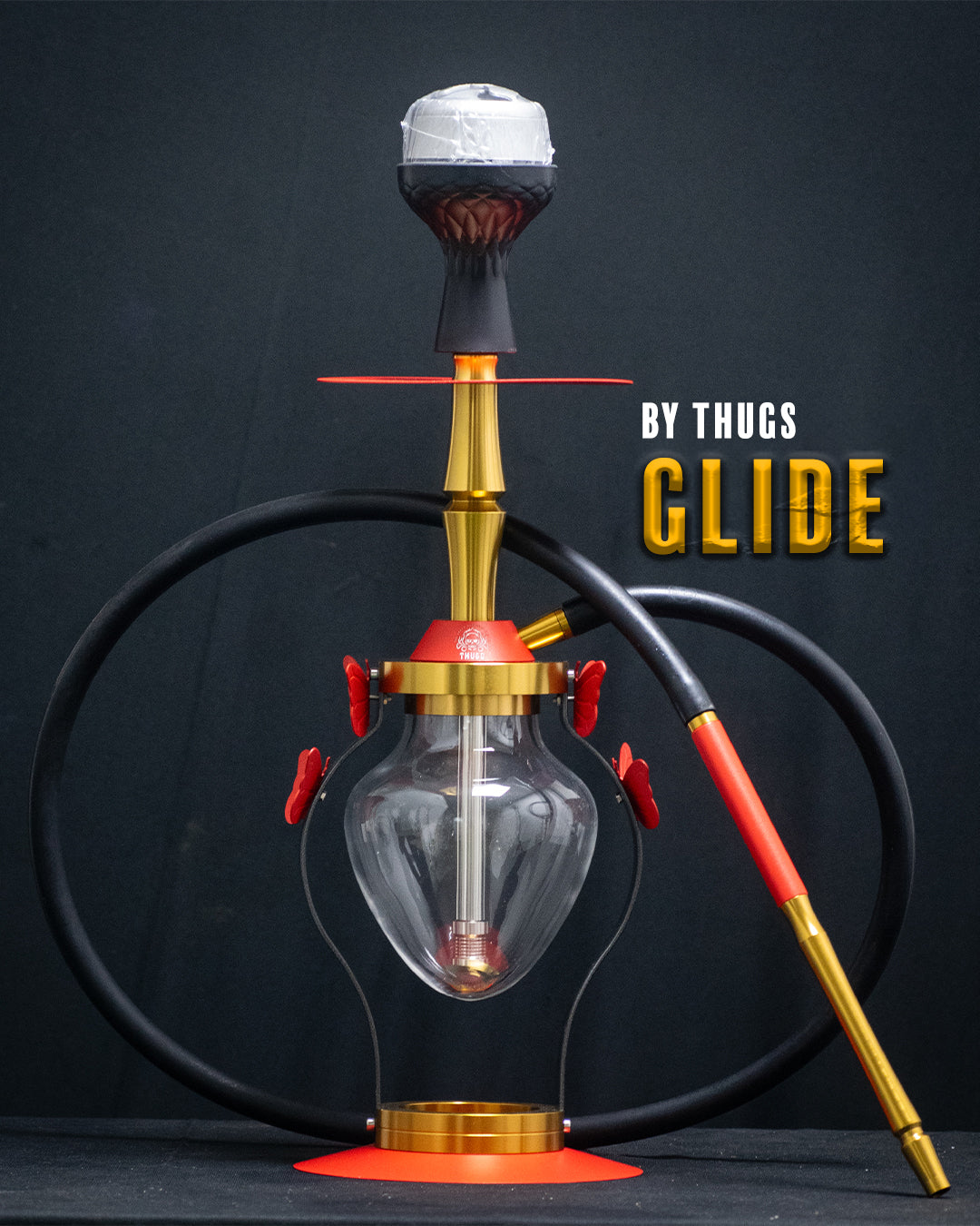 Glide Hookah (Designer) - Red (LED Light with Remote)