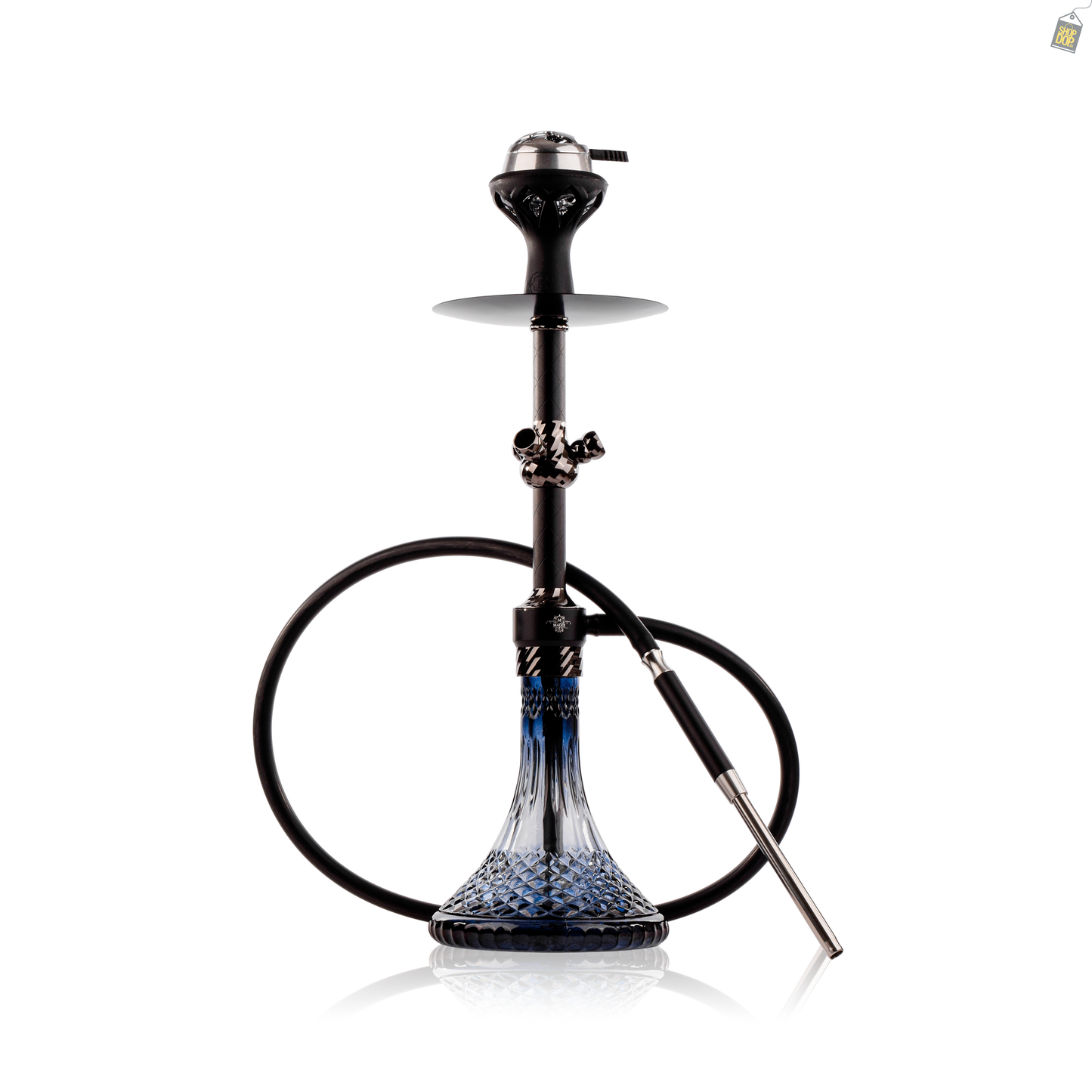 Glowing Gladiator Hookah with Bag - Black