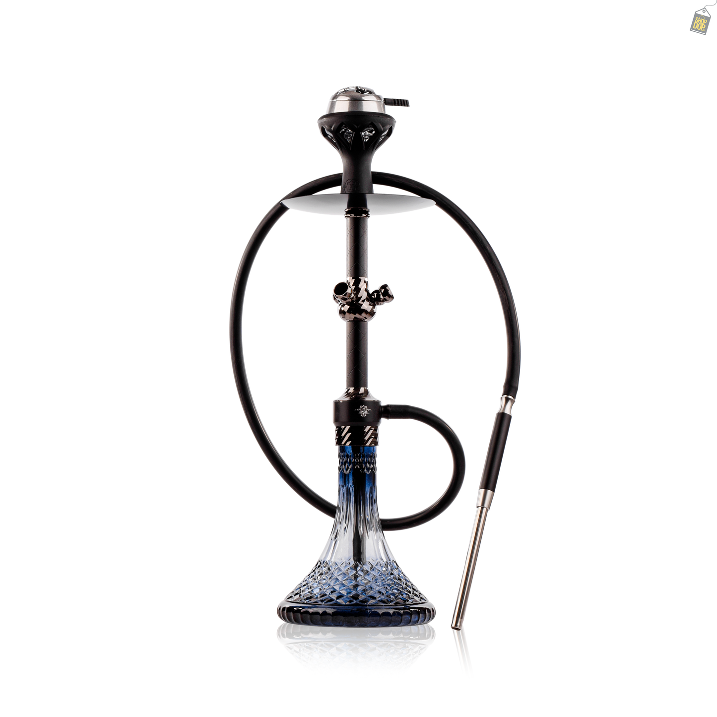 Glowing Gladiator Hookah with Bag - Black