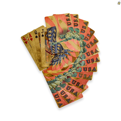 Golden Statue of Liberty Playing Cards