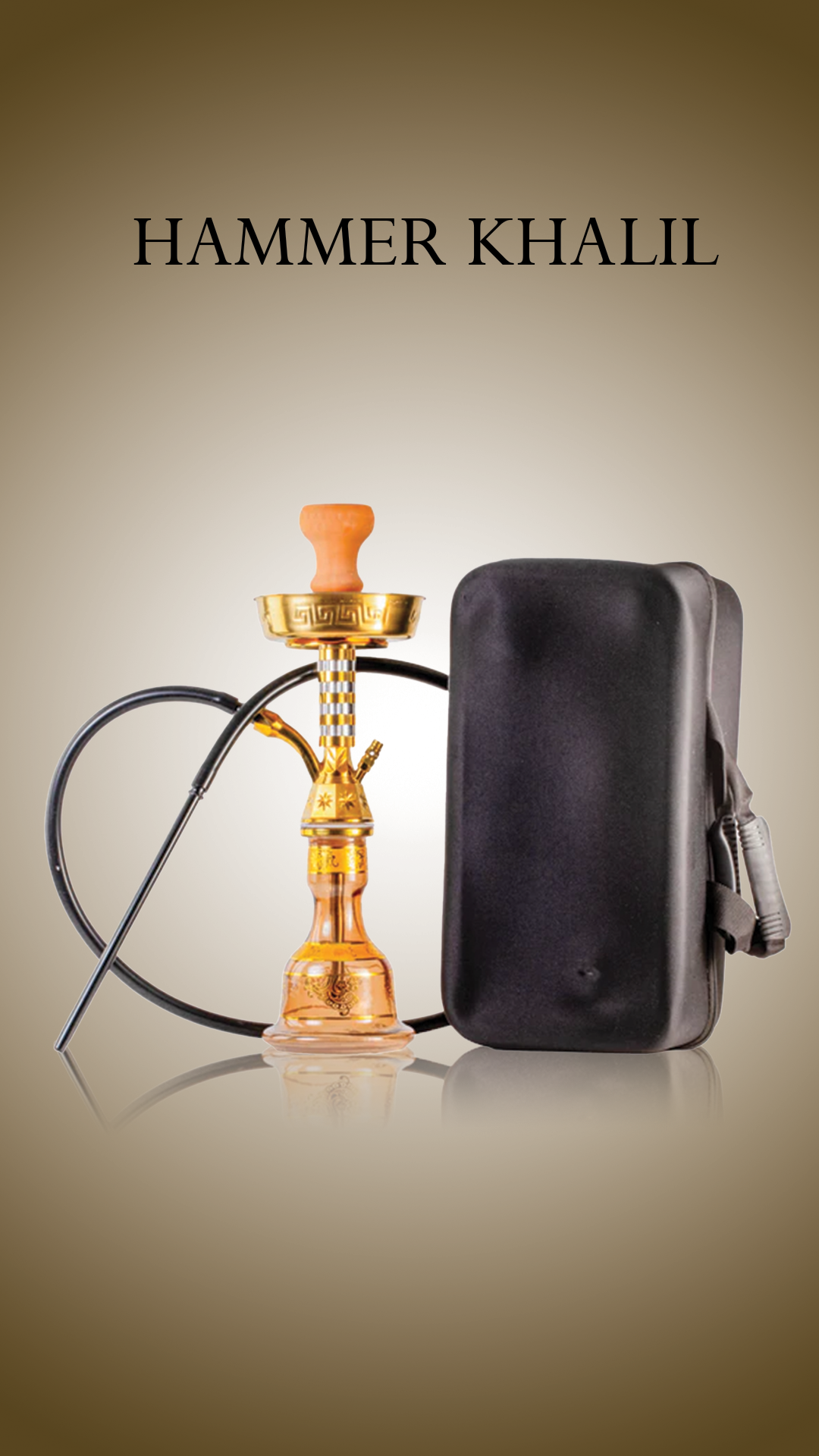 Hammer Khalil Gem Hookah - Gold Stem / Grey Base