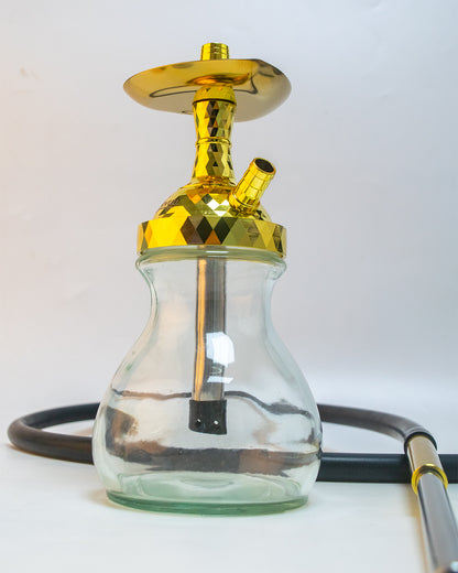 Henry Hookah with Glass Bowl - Gold