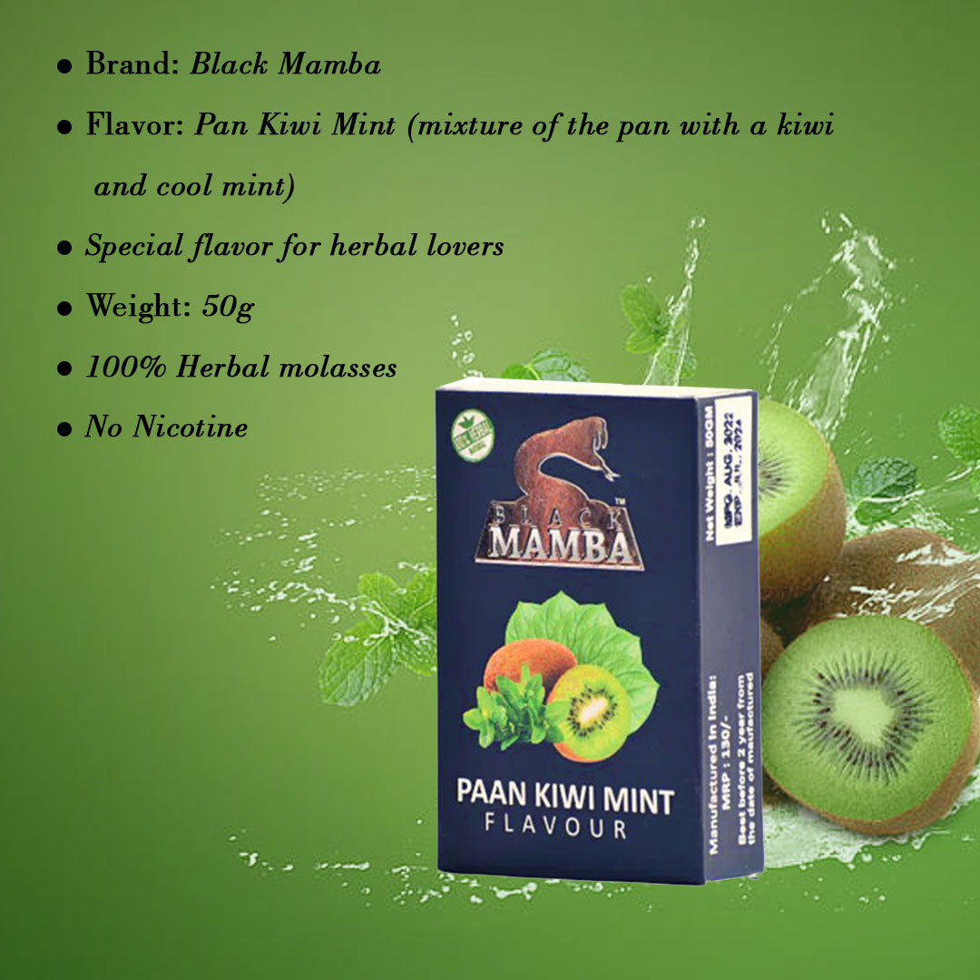 Buy Black Mamba Herbal Pan Kiwi Mint Hookah Flavor 50g Original Quality shopdop.in
